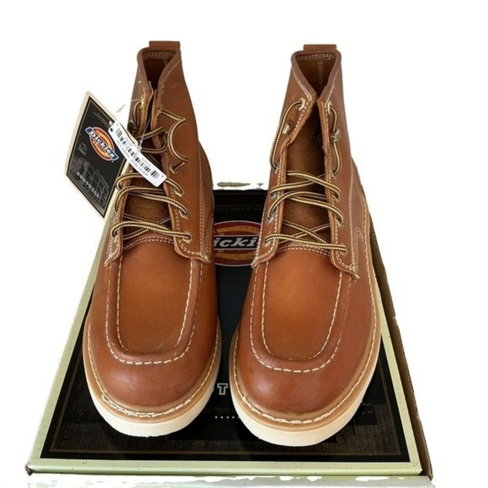 Dickies Leather Trader Moc Work Boot-Soft Toe WD6162 Tan Men's 9.5M New In Box
